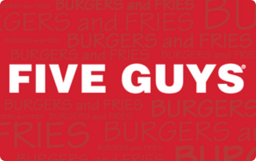 Buy Five Guys Gift Cards | Dyme Earth - SHOP NO2CO2