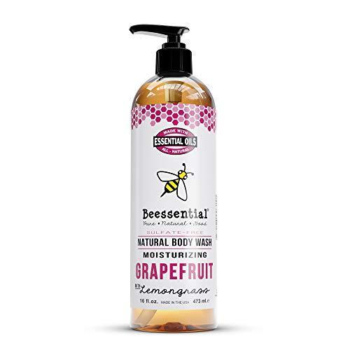 Beessential Natural Body Wash, Grapefruit, Sulfate-Free Bath and Shower Gel with Essential Oils for Men & Women, 16 oz - SHOP NO2CO2