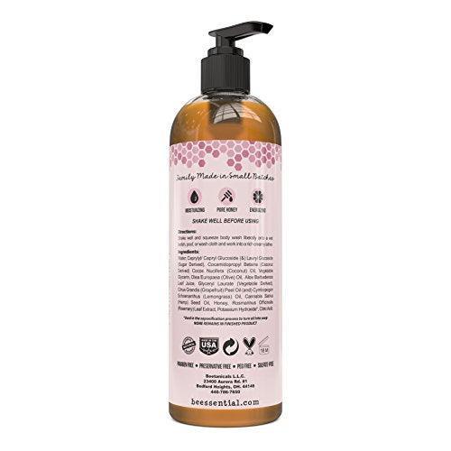 Beessential Natural Body Wash, Grapefruit, Sulfate-Free Bath and Shower Gel with Essential Oils for Men & Women, 16 oz - SHOP NO2CO2