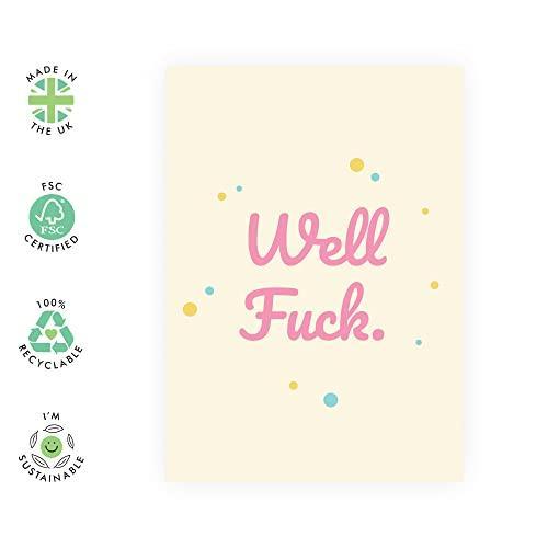 CENTRAL 23 Cheer Up Cards For Friends Son Daughter - Well Fuck - Funny Sympathy Cards - Break Up, Sorry, Farewell Gifts - Loss Of Job - Comes With Fun Stickers - Vegan Ink - SHOP NO2CO2