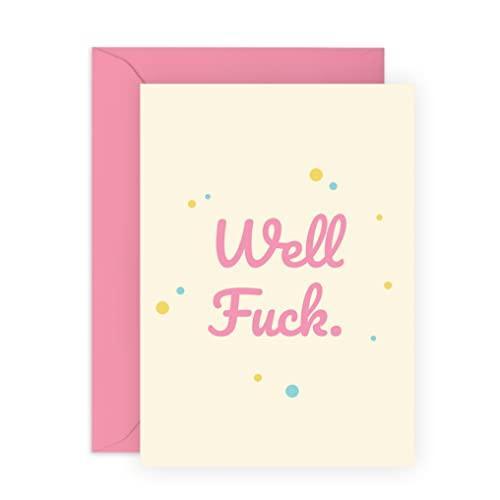 CENTRAL 23 Cheer Up Cards For Friends Son Daughter - Well Fuck - Funny Sympathy Cards - Break Up, Sorry, Farewell Gifts - Loss Of Job - Comes With Fun Stickers - Vegan Ink - SHOP NO2CO2