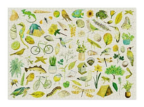 Cloudberries Green Puzzle, 1000 Piece Jigsaw Puzzles, Puzzles for Adults, Jigsaws 1000 Pieces for Adults, Puzzle Gifts for Adults, Green Puzzle with Animals, Flowers, Plants and Nature Scenes - SHOP NO2CO2