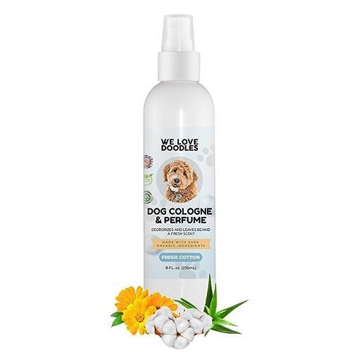 Dog Cologne & Perfume, Deodorizing, Organic, Made In USA, Long Lasting After Bath Deodorizer, Deodorant For Smelly Dogs, Pawfume For Pets, Odor Eliminator Spray Puppies, Fresh Cotton [We Love Doodles] - SHOP NO2CO2