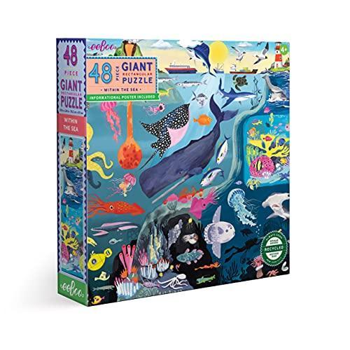 eeBoo: Within The Sea 48 Piece Giant Floor Jigsaw Puzzle, Observational Puzzle, Informational Poster Included, for Ages 4 and up - SHOP NO2CO2