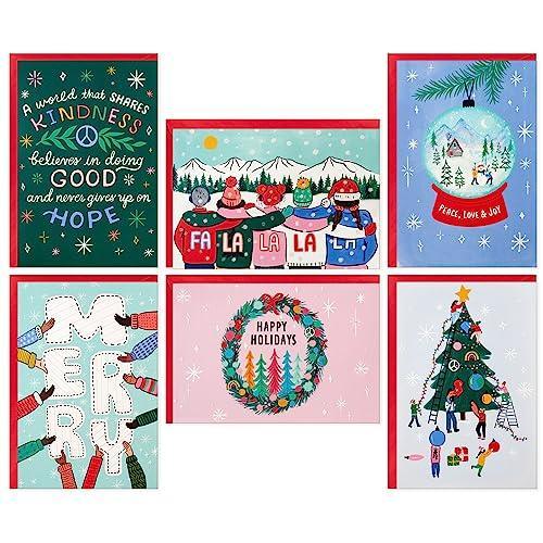 Hallmark Pastel Boxed Christmas Card Assortment (24 Cards and Envelopes) Hope, Unity, Kindness - SHOP NO2CO2
