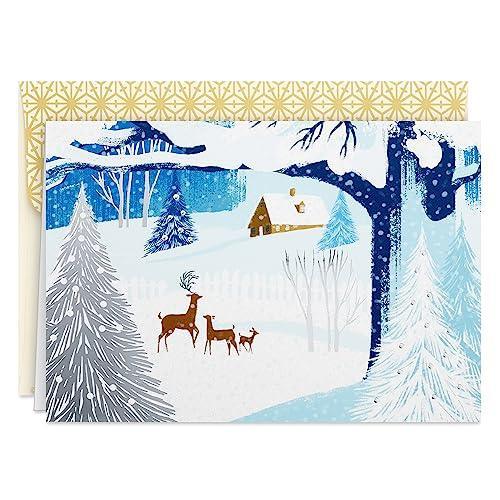 Hallmark Snowy Winter Scene Boxed Christmas Cards (16 Cards and Envelopes) - SHOP NO2CO2