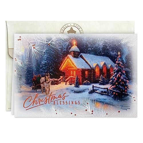Hallmark Thomas Kinkade Christmas Cards (16 Cards and Envelopes) Christmas Blessing - SHOP NO2CO2