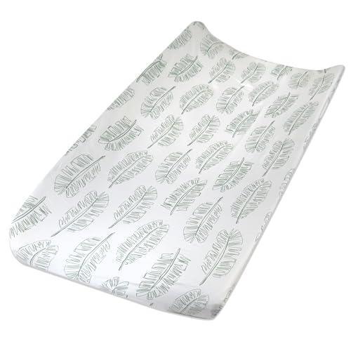 HonestBaby Organic Cotton Changing Pad Cover, Jumbo Leaf Sage, One Size - SHOP NO2CO2