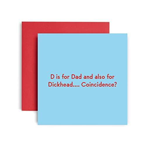 Huxters Dad Birthday Cards – D is for Dad Father’s Day, Dad Birthday Funny Birthday Card – Brother Birthday Card – Recyclable Envelope – 14.8cm Square… - SHOP NO2CO2