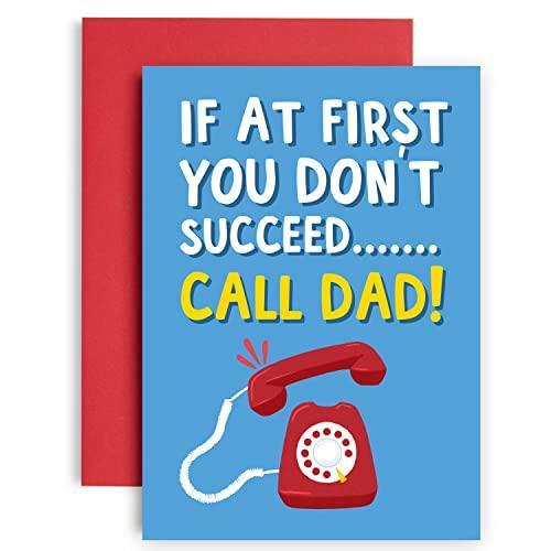 Huxters Dad Birthday Cards – If in Doubt Call Dad Father’s Day, Dad Birthday Funny Birthday Card –Thick Uncoated 350gsm Paper – Recyclable Envelope – A5 - SHOP NO2CO2