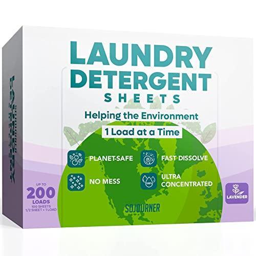 Laundry Detergent Sheets (200 Loads) - Eco Friendly Laundry Soap Detergent Strips I Eco Friendly, Zero Waste, Plastic Free, Planet Friendly (Lavendar) - SHOP NO2CO2