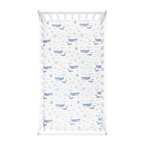 Lush Decor Baby Seaside Micro Mink 2 Pack Fitted Crib Sheet, Blue, 28" x 52" x 9" - SHOP NO2CO2