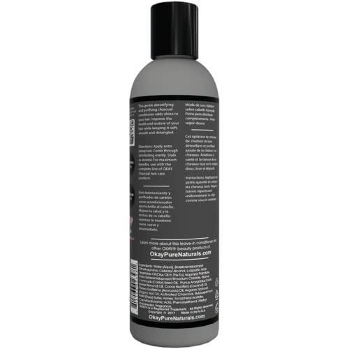 Okay Charcoal Leave In Conditioner For All Hair Types & Textures Detoxifying & Purifying With Almond, Argan & Avocado Oil Sulfate, Silicone & Paraben Free 8 Ounce , 8 Ounce - SHOP NO2CO2