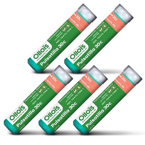 OLLOIS Pulsatilla 30c, Organic, Lactose-Free, Vegan Homeopathic Medicine for Nasal or Eye Discharge, 80 Pellets (Pack of 5) - SHOP NO2CO2