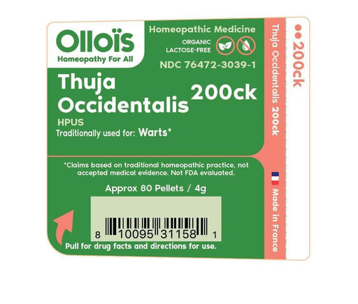 OLLOIS Thuja Occidentalis 200ck, Organic, Lactose-Free, Vegan, Homeopathic Medicine, 80 Pellets (Pack of 5) - SHOP NO2CO2