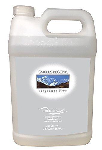 SMELLS BEGONE Air Freshener Spray - Odor Eliminator - Eliminates Odors from Trash Cans, Smoke, Cars, Pets & Boats - Fragrance Free - 1 Gallon - SHOP NO2CO2