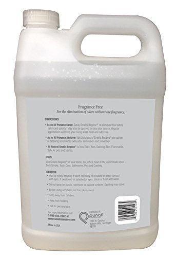 SMELLS BEGONE Air Freshener Spray - Odor Eliminator - Eliminates Odors from Trash Cans, Smoke, Cars, Pets & Boats - Fragrance Free - 1 Gallon - SHOP NO2CO2