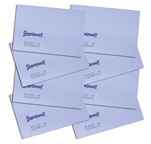 The Original Shamwow Mini - Super Absorbent Multi-Purpose Cleaning Shammy Chamois Towel Cloth - Holds 10X its Weight in Liquid - Machine Washable - Will Not Scratch (8 Pack, Blue) - SHOP NO2CO2
