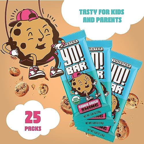 Yo! Bar by Bearded Brothers Vegan Organic Kids Bar | Gluten Free, Paleo and Whole 30 | Soy Free, Non GMO, Low Glycemic, No Sugar Added, Fiber + Whole Foods | Cookie Dough | 25 Bars - SHOP NO2CO2