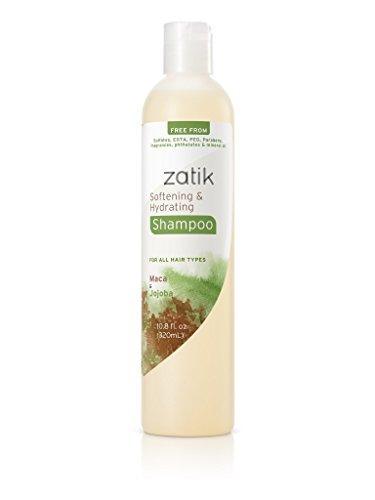 Zatik Naturals - Maca and Jojoba Softening and Hydrating Shampoo (10.8 fl oz 320 ml) for all Hair Vegan Bio-degradable pH Balanced Free From Sulfates, EDTA, PEG, fragrances & mineral oil - SHOP NO2CO2