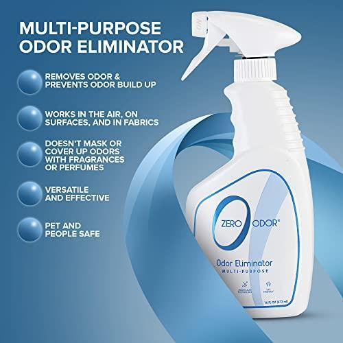 Zero Odor – Multi-Purpose Odor Eliminator - Air & Surface Odor – Patented Technology for Bathroom, Kitchen, Fabric, Closet- Smell Great Again, 16oz - SHOP NO2CO2
